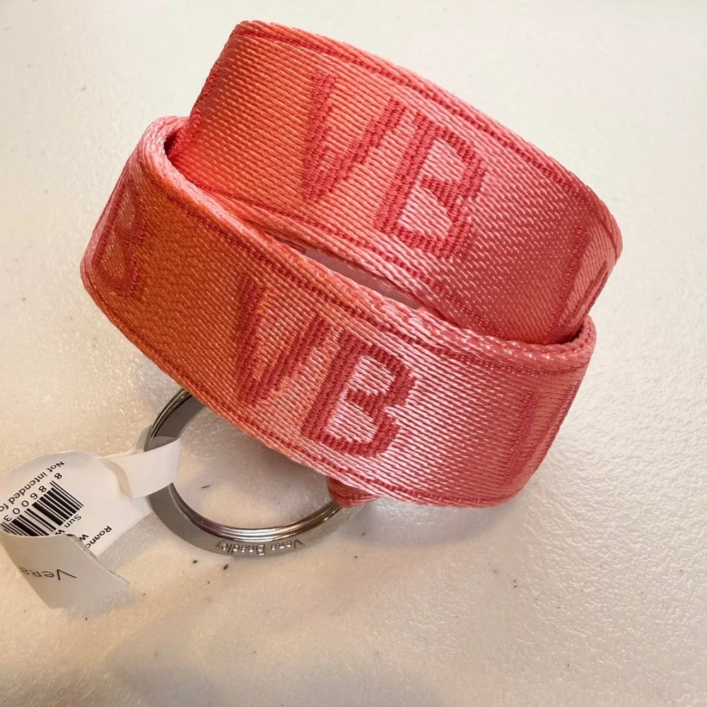 Vera Bradley Webbing Lanyard Sun Washed Tropical Pink Key Holder Travel Summer